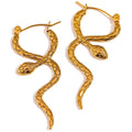 Snake Gold Hinge Hoop Earrings