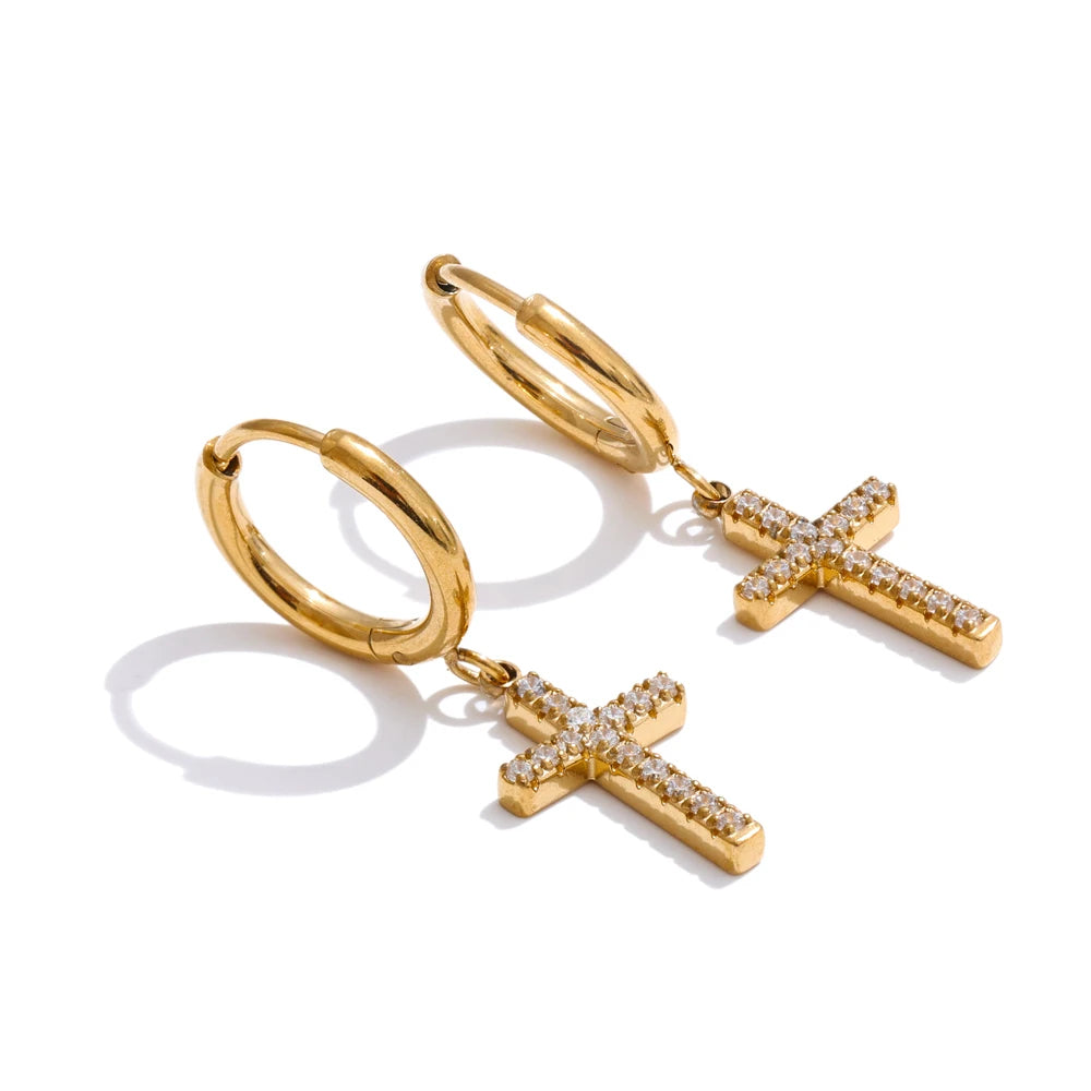 Dainty Cross Earrings