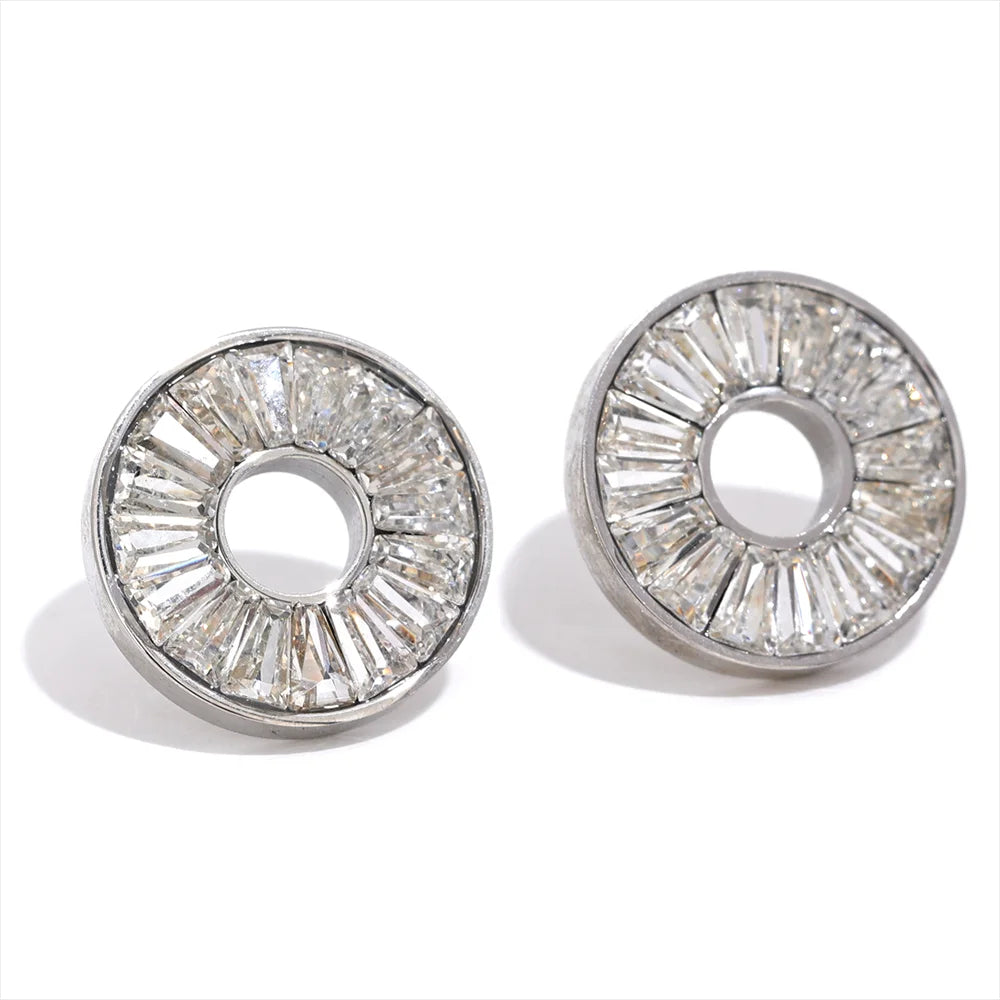 Vibrant - Rainbow Round Gold Stud Earrings