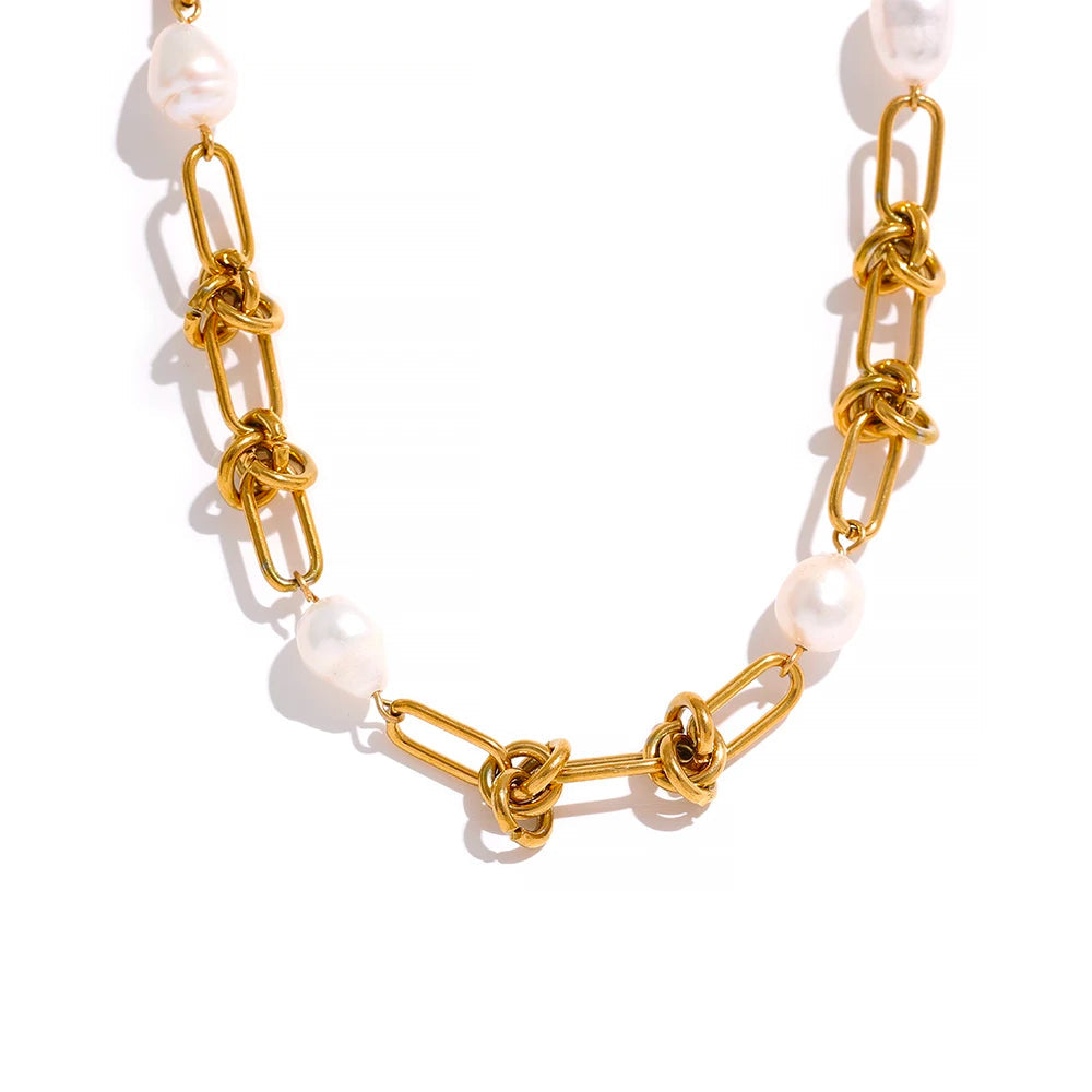 Capri Sunset Baroque Pearl Necklace – Gold