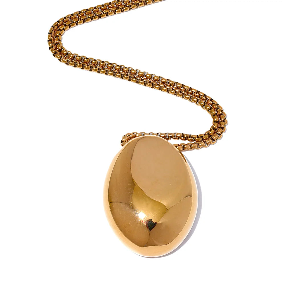 Reflection - Long Oval Necklace Gold / Silver