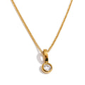 Lumière - Dainty Round Bezel Gold | Silver Necklace