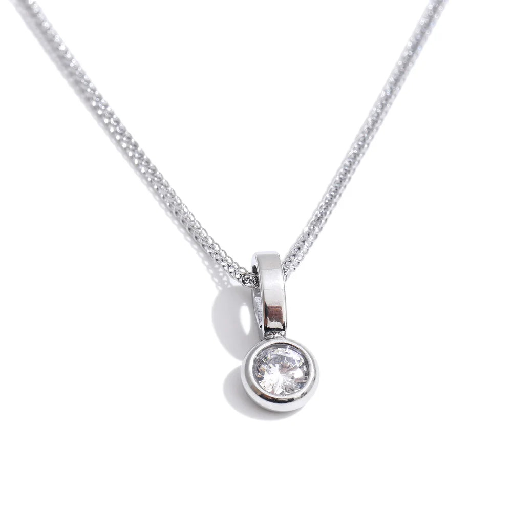 Lumière - Dainty Round Bezel Gold | Silver Necklace